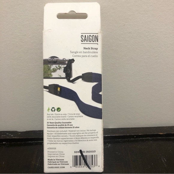 Case Logic Saigon Neck Strap for DSLR Cameras blue Indigo New in box NIB - Picture 2 of 8